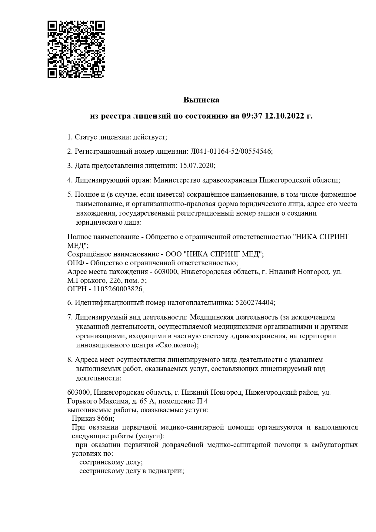 Лаборатория Ника Спринг на площади Маршала Жукова | м. Горьковская |  отзывы, цены